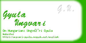 gyula ungvari business card